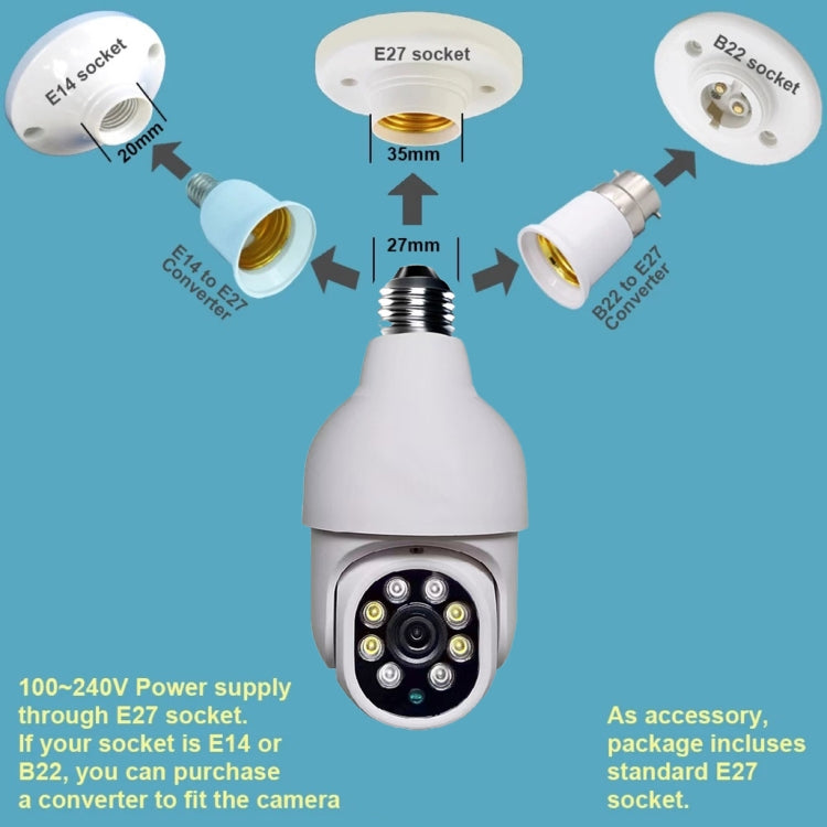 DP19 Smart WiFi HD Outdoor Network Light Bulb Camera, Support Infrared Night Vision & Motion Detection & TF Card, DP19 DP19 Smart WiFi HD Outdoor Network Light Bulb Camera, Support Infrared Night Vision & Motion Detection & TF Card, DP19